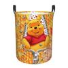 Custom Winnie Pooh Teddy Bear Laundry Basket Foldable Large Clothes Storage Bin Baby Hamper