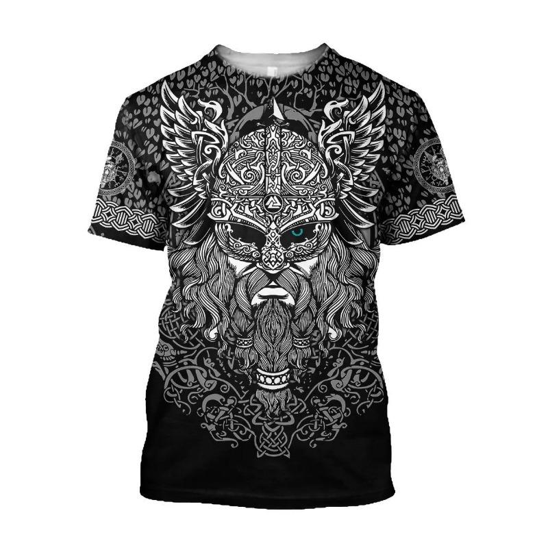 

Лето Новинка Горячая Викинг Графика 3D Принт Мужская Футболка Удобная Дышащая Большой Размер Свободный Стильный Повседневный Топ 6XL