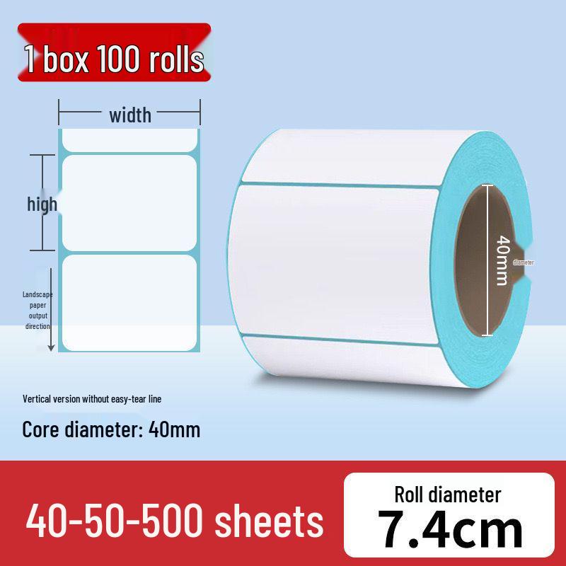 Durable Thermal Adhesive Paper for Barcode Labels: Wear-Resistant, Waterproof, Tearproof – Ideal for Delivery, Supermarket, and Cash Register Use.