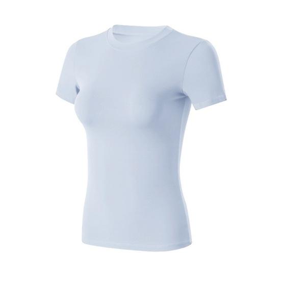 

Women Yoga Clothes High Elastic Tight Fit Top Nude Feeling Comfortable Apparel for Gym Training And Daily Exercise L світло-синій колір