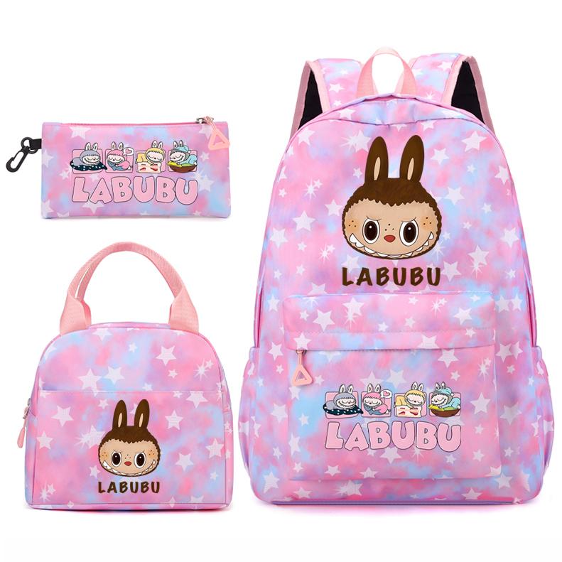 3Pcs/set Backpack for Girl School Teen Student Knapsack Women Rucksack with Lunch Bags Pencil Bag Fish Scale Style Bags