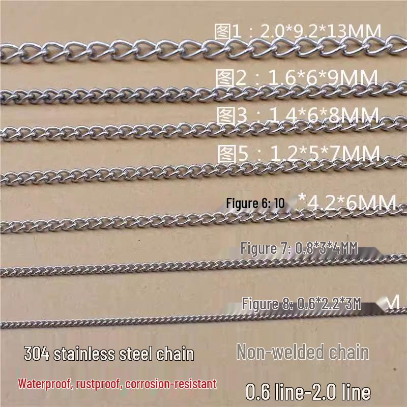 Nerezový kuličkový a osmičkový řetízek na klíče s boční visačkou (0.5-2.0mm) pro Zobrazení Plakátů.