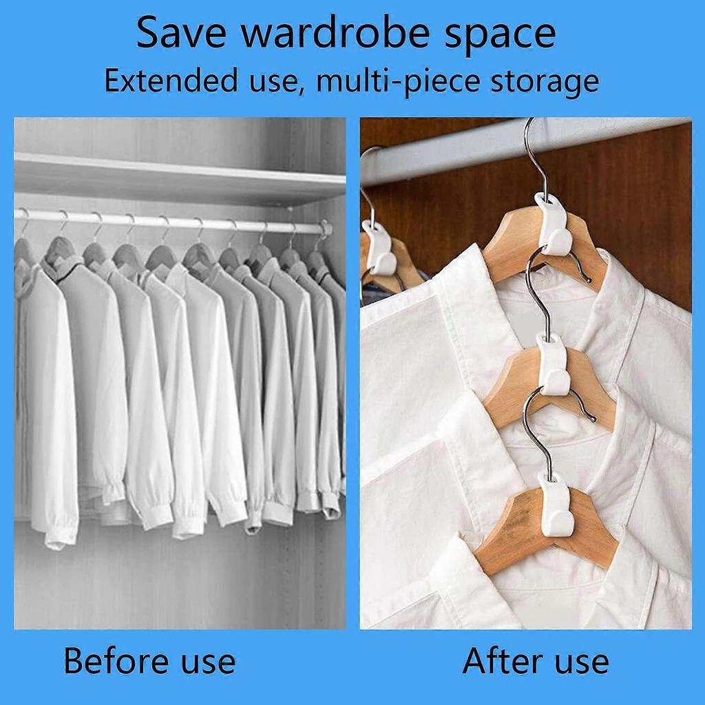 50 Pcs Clothes Hanger Connector Hooks, Space Saving Clothes Hook Multi-Layer Stackable Hanger for Wardrobe Cabinets