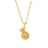 18 Karat Gold Glücksgeldbeutel Halskette für Damen - Luxuriöser Anhänger an einfacher Schlüsselbein-Kette