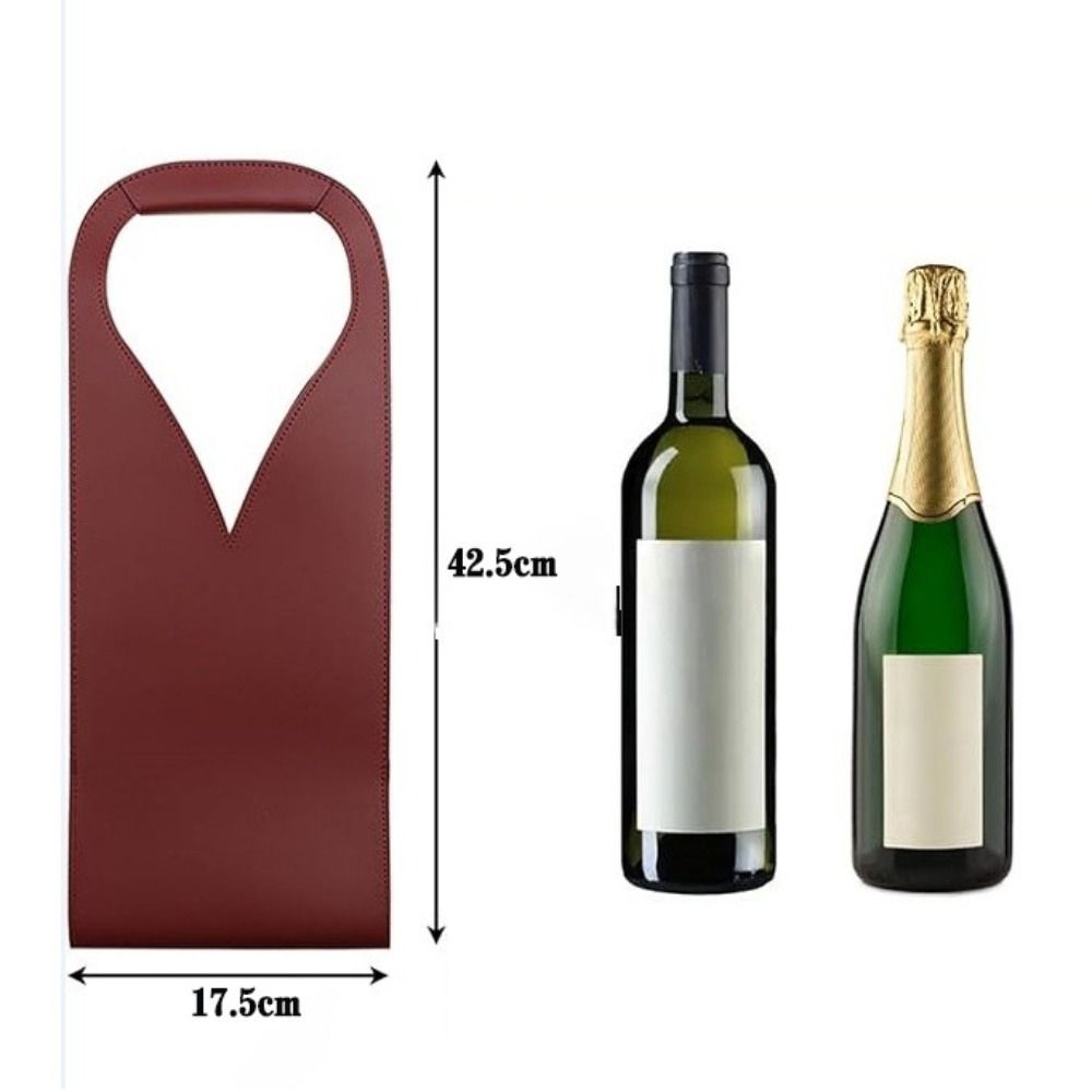 Elegant Wine Bottle Tote PU Leather Wine Bottle Carrier Portable Red Wine Bag Holiday