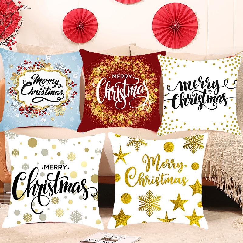 Cross-Border Christmas Festival Printed Cushion Cover for Sofa, Bedside, or Living Room