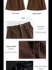2023 Autumn/Winter Women's High Waist Corduroy A-Line Skirt - Slim Fit, Retro Korean Style, Anti-Exposure Design