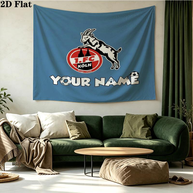 Custom Name 1.FC Köln Printed Tapestry – Wall Hanging for Bedrooms, Dorms, and Home Decor