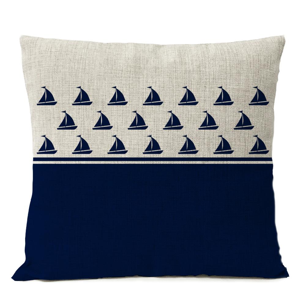 Nautical Linen Pillow Nordic Home Decoration Model Room Nautical Style