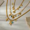 Minimalist Heart Flower Fringe Necklace Fashion Gold Layering Chain Jewelry