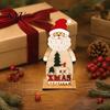 Wooden Christmas Ornaments Nordic Style Ornaments, Cute Santa Claus/Snowman/Reindeer Party Home Accents Figurine for Holiday Table Tiered Tray