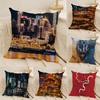 Chongqing A World-Renowned Cyberpunk City 2 Pillow Case Natural Linen Double-Sided Printing Sofa Home Decor Cushion Cover