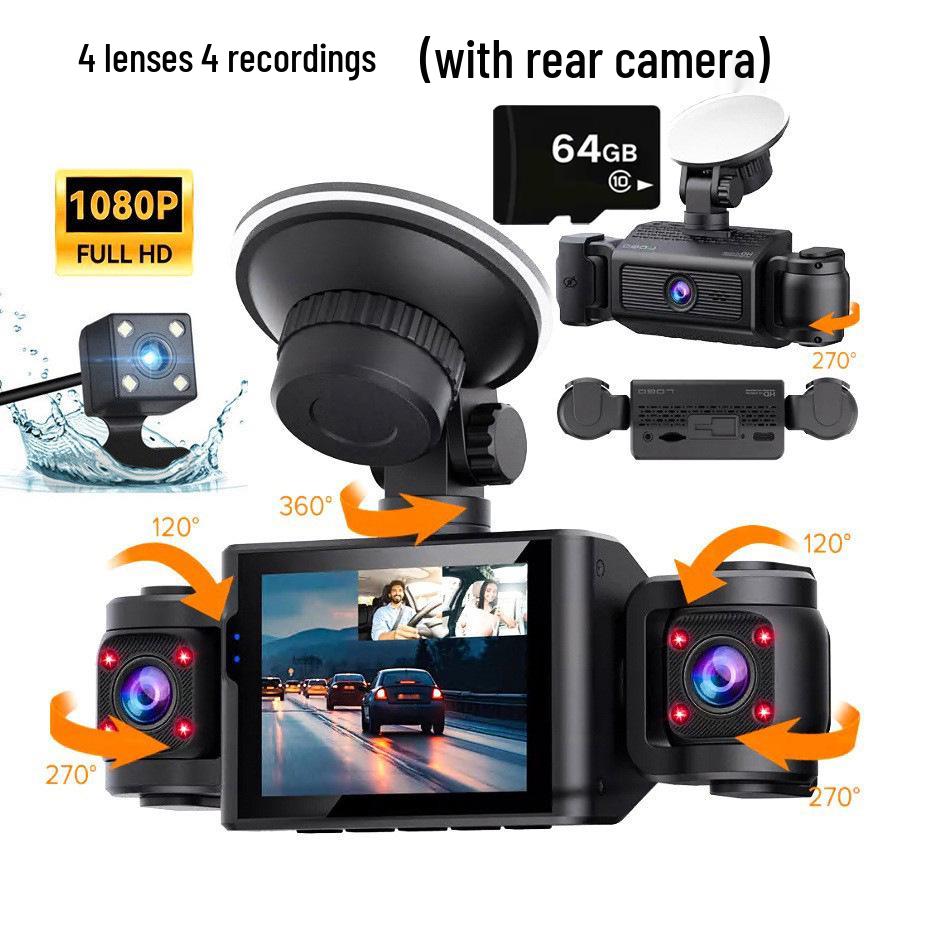 1080P Four-Lens Night Vision Dash Cam