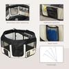 Puppy Playpen Foldable Mesh Cover Dog Playpen Breathable Mesh diameter 120 x 58H cm Black+Cream White