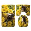Animal Toilet Floor Mat Three-Piece Bathroom 3-Piece Carpet Doormat