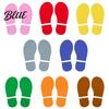 Autocollants de sol colorés Pas de pied Feuilles empreintes de pied Paires 8 Autocollants 4 Chaussures d'enfant Adhésif Amovible Marqueurs de sol PVC Stickers Marche