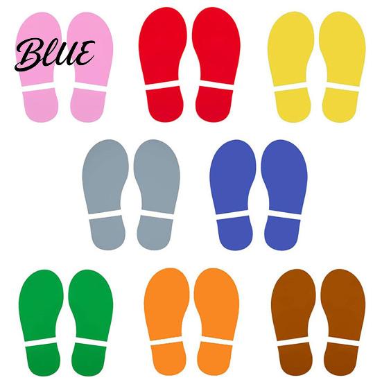 Autocollants de sol colorés Pas de pied Feuilles empreintes de pied Paires 8 Autocollants 4 Chaussures d'enfant Adhésif Amovible Marqueurs de sol PVC Stickers Marche