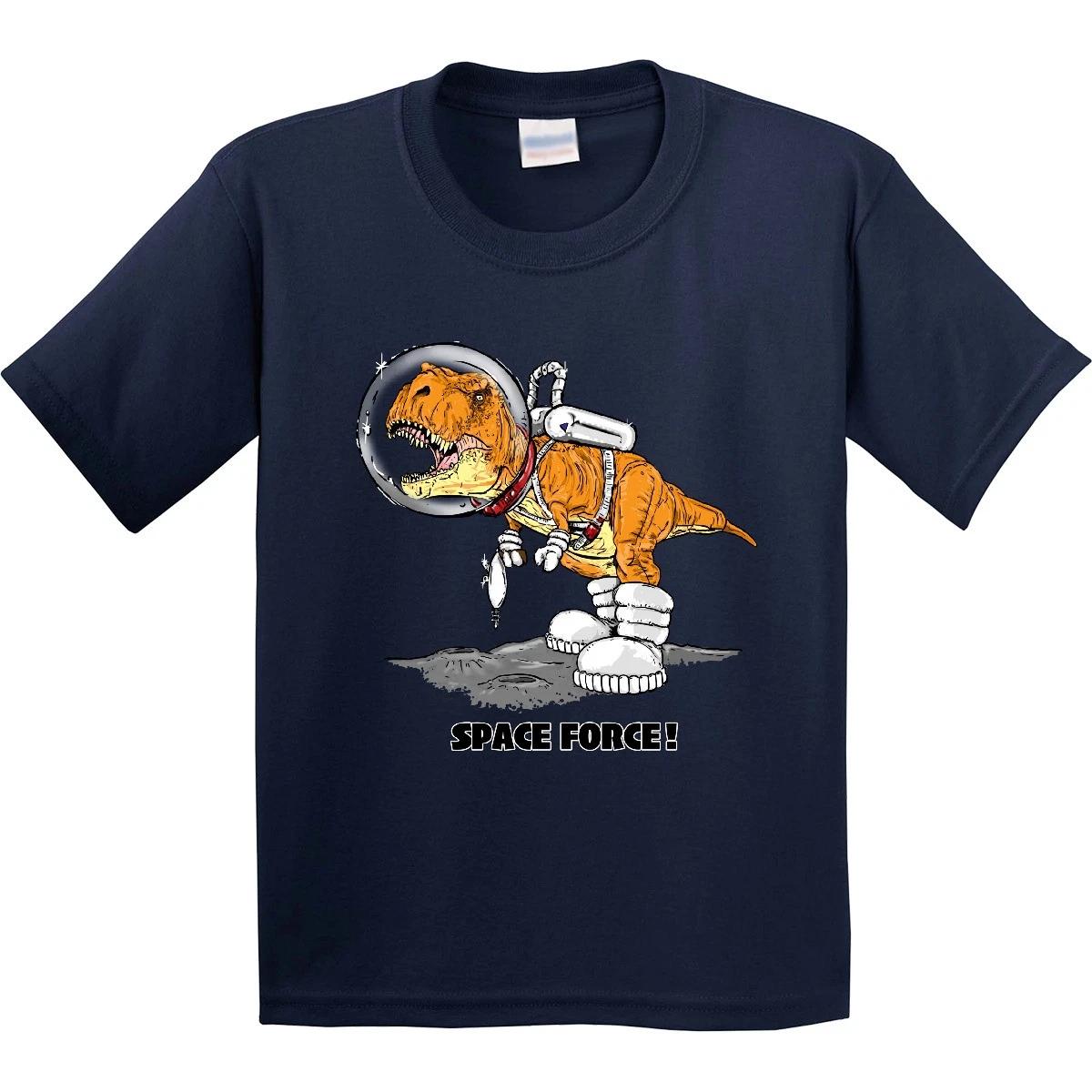Inktastic Space Force! Dinosaur Astronaut Youth T-Shirt Dinosaurs Dinosuar T Rex 100