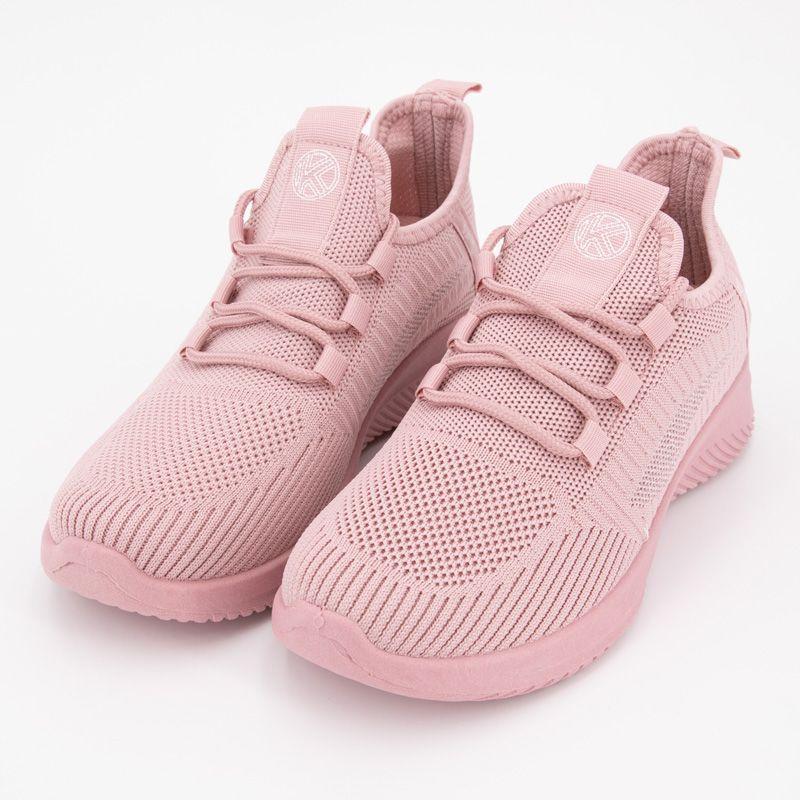 Baskets en toile couleur unie à lacets semelle épaisse Femme KELARA