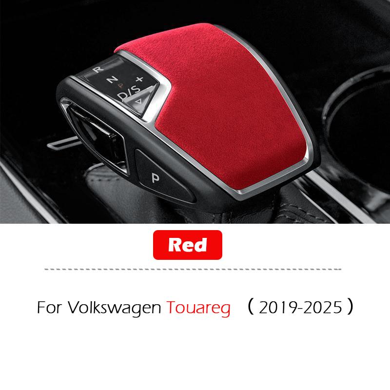 For Volkswagen VW Touareg -2024 2025 Car Gear Shift Knob Cover Suede Protective Decoration Vehicle Auto Modified Accessories