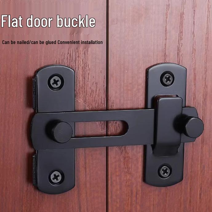 Black Stainless Steel 90° Door Latch Bolt for Home or Pet Doors