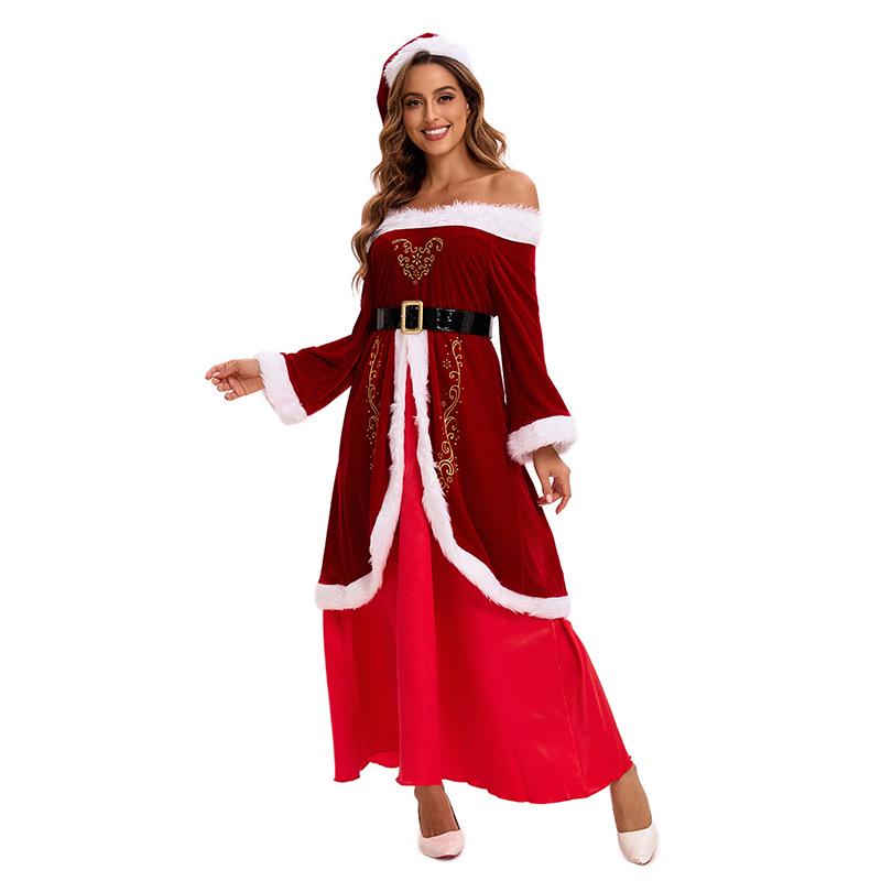 M-6XL Women's Santa Claus Christmas Cosplay Dress