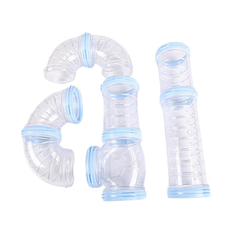 

Small Rodents Sleep Tunnel Clear DIY Assemble Toy Suitable for Hamsters and Mice Cage Entertainment синий