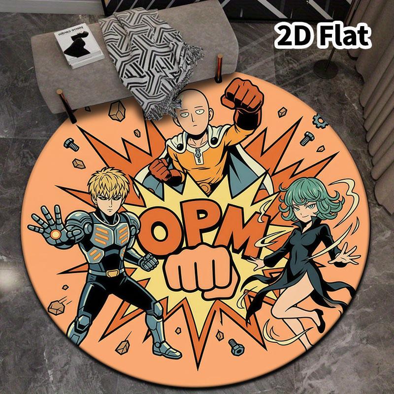 Onepunch Man Round Area Rug Carpet Rug For Living Room Bedroom Sofa Playroom Decor Nonslip Floor Mat