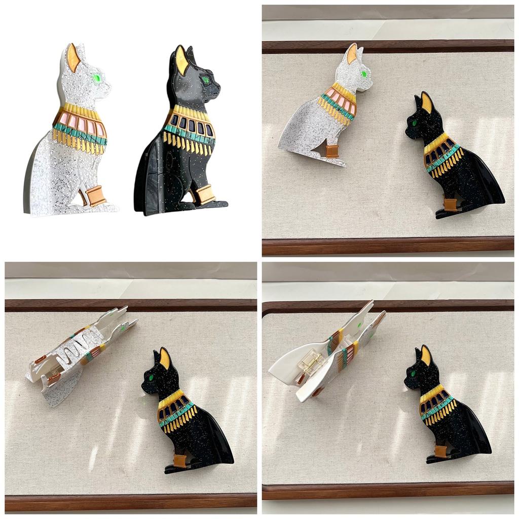 Acetate Egyptian Cat Hair Claw Clip Sweet Cat Jaw Clip Casual Wear Headpiece Elegant Hair Styling Tool for Fashion Women