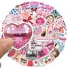 10/30/50pcs Cute Pink Inspirational Cartoon Stickers Aesthetic Decals Cartoon DIY Stationery Scrapbook Phone Kawaii Sticker Pack