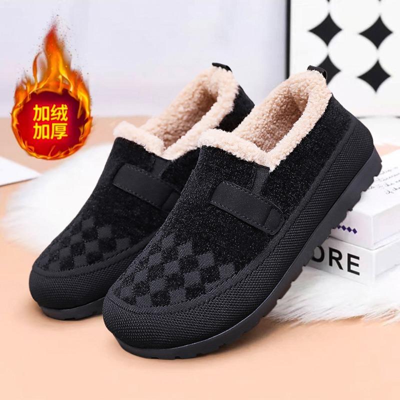 Shoes women's cotton shoes velvet middle-aged mother shoes cold-proof and warm women's short boots one-pedal snow boots versatile cotton boots