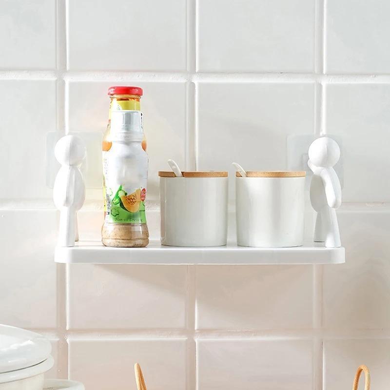 1-10PCS Durable Wall Storage Rack No Drilling Easy Installation Organizer for Bathroom Kitchen Makeup and Room Decoration