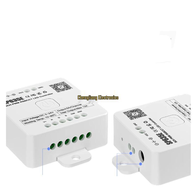 SP630E Bluetooth LED Controller: RGBCW, Single/Dual Color Temp, Magic Color Strip Dimming via App.