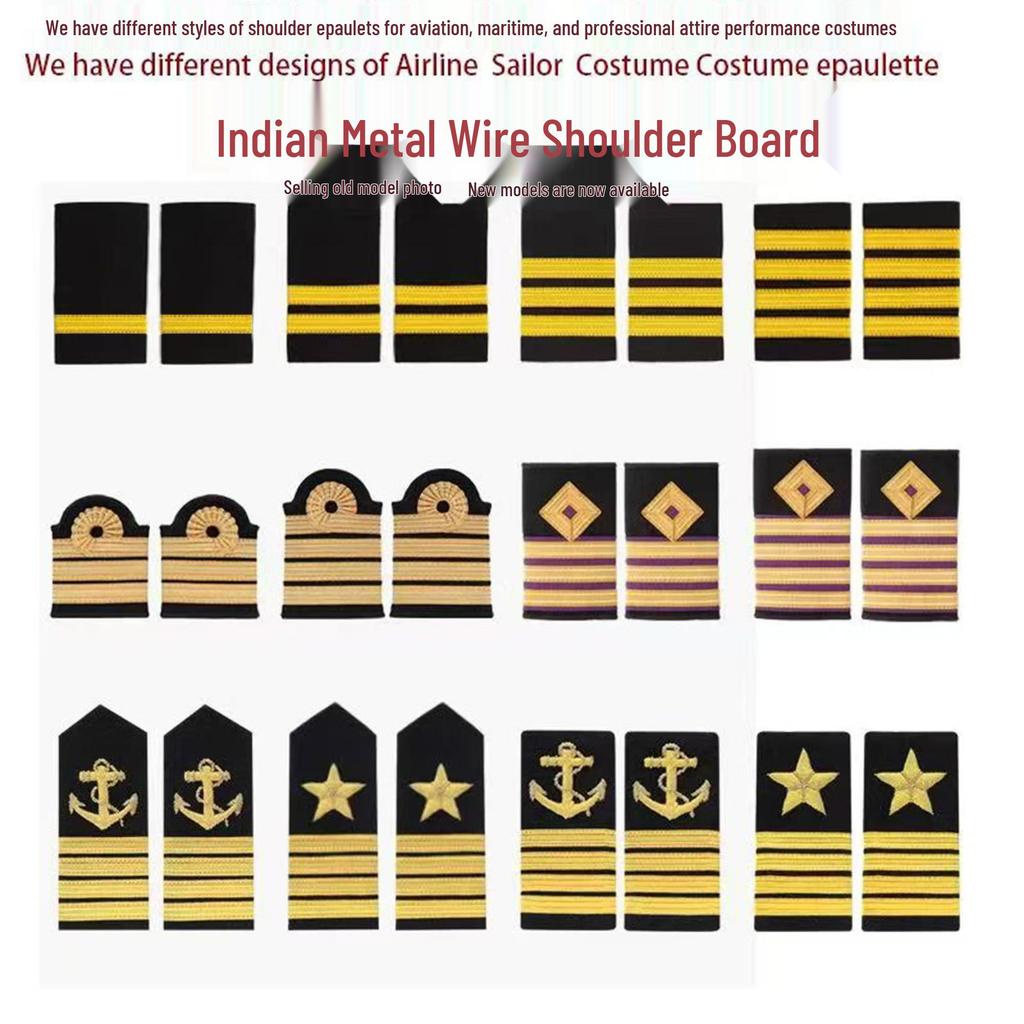 Washable Silk Metal Wire Aviation Shoulder Boards for Security Uniforms - Suitable for China Eastern and Hainan Airlines
