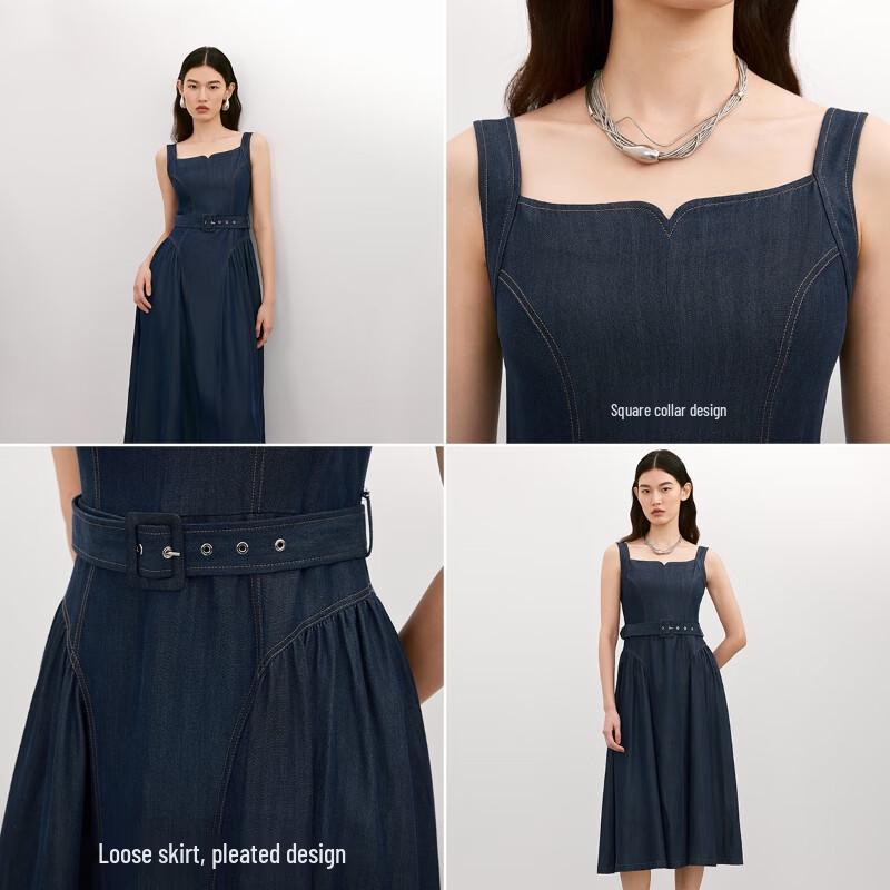 Veromoda Elegant Lyocell Sleeveless Belted Midi Dress