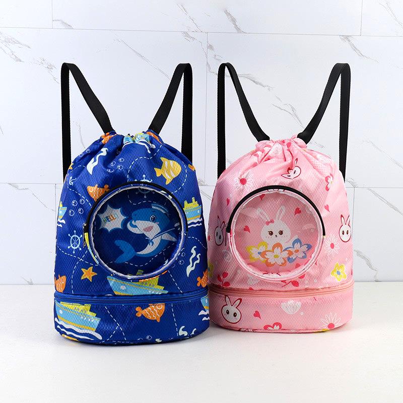 Kids' Waterproof Wet/Dry Swim Backpack with Toiletry Storage