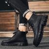 Martin Stiefel neue Herbst High-Top Britischer Stil Mid-Top Lederschuhe Plateau Schwarze Stiefel