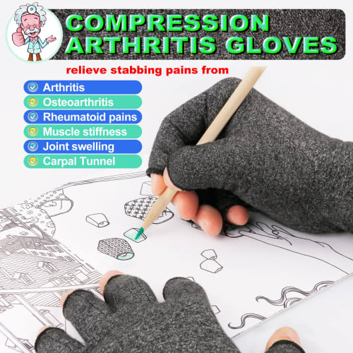 LetsLife Unisex Compression Gloves, Comfortable Fit, Fingerless Design, Breathable Quick-Drying Fabric, Fatigue Relief and Joint Support