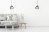Hanging Lamp, Ceiling Chandelier, Wire Shade, Led