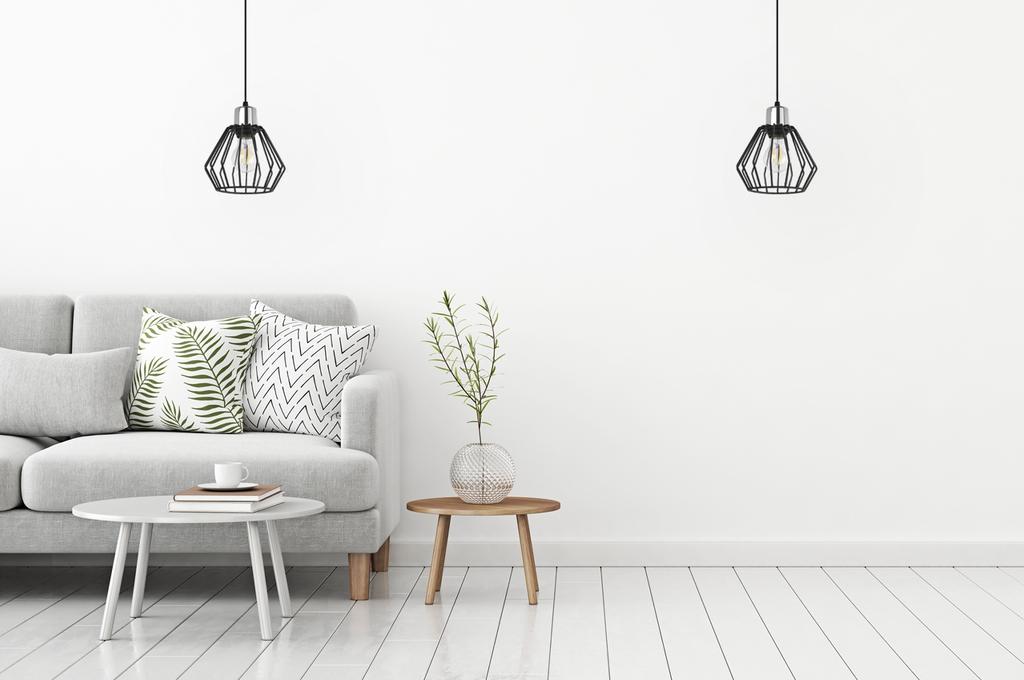 Hanging Lamp, Ceiling Chandelier, Wire Shade, Led