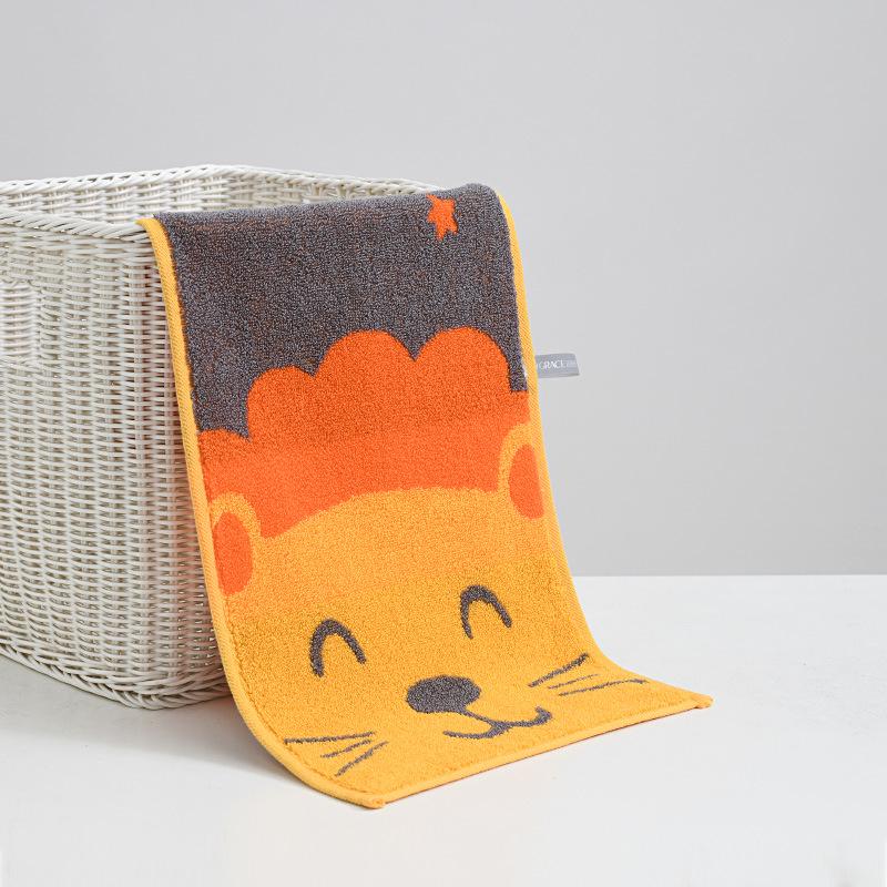 Jieliya Kids' Pure Cotton Cartoon Towel - Awakening Forest Design, Hanging Type, 241324