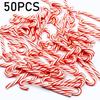 10/30/50Pcs Mini Candy Cane Christmas Decoration Red White Resin Candy Diy Crafts Xmas Pendant Navidad Home Decor  New Year