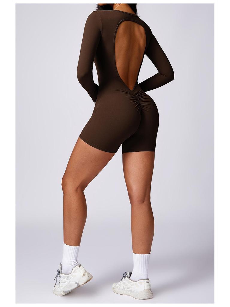 Dámská rychleschnoucí nahá jógová kombinéza: Zvedání boků a zvýraznění zad, zeštíhlující střih