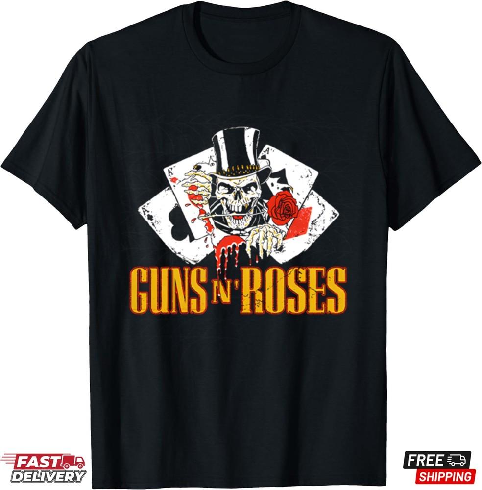 Guns N Roses Band Cards Black T-Shirt, Gift for Metal Fans Unisex T-Shirt