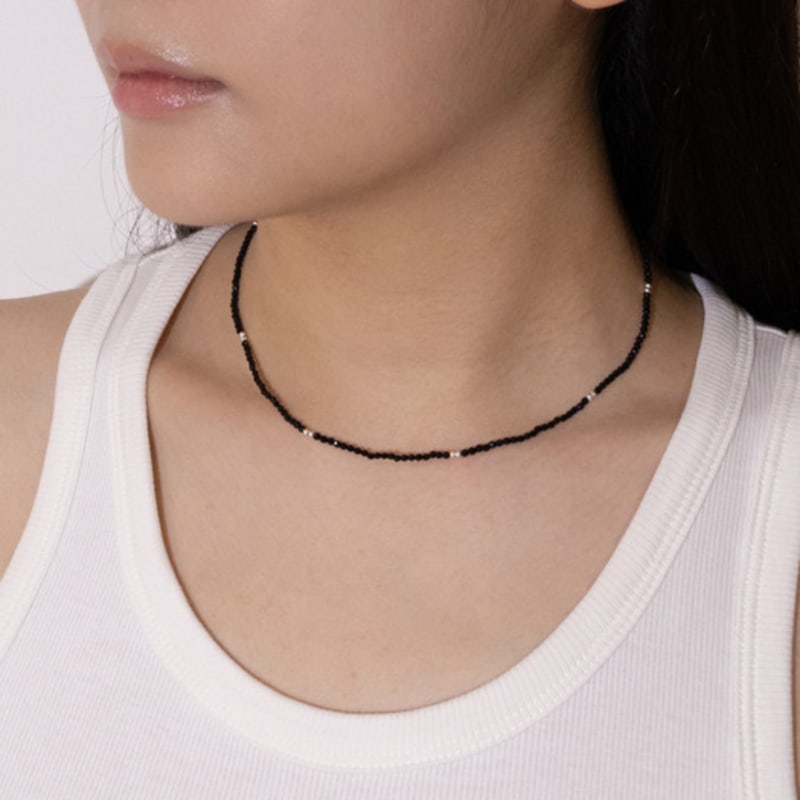 

Kiee Oshimu (Silver925) 202 Black Silver Beads Necklace (Silver925)202Black Silver Necklace