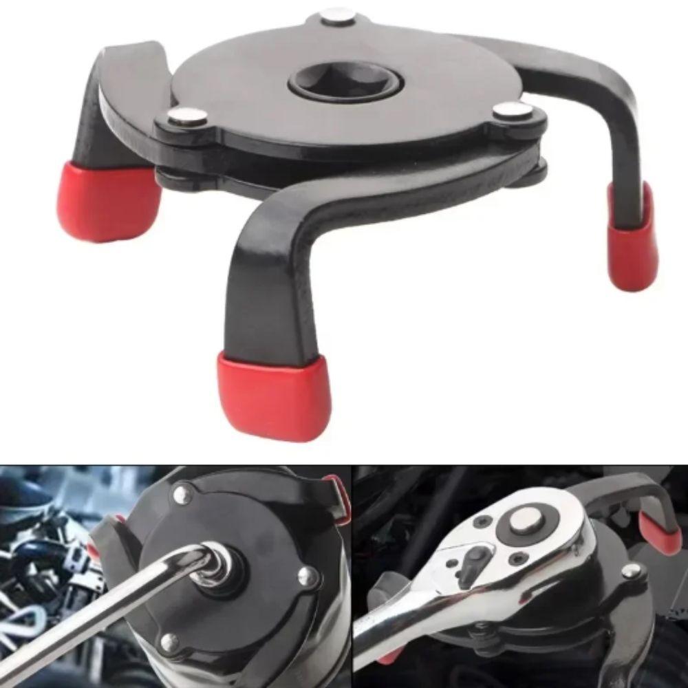 Universal Design Oil Filter Wrench High Strength Steel 3 Jaw Tool  Filter Removal