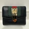 Used Trifold Wallet Black Leather Sherry Line