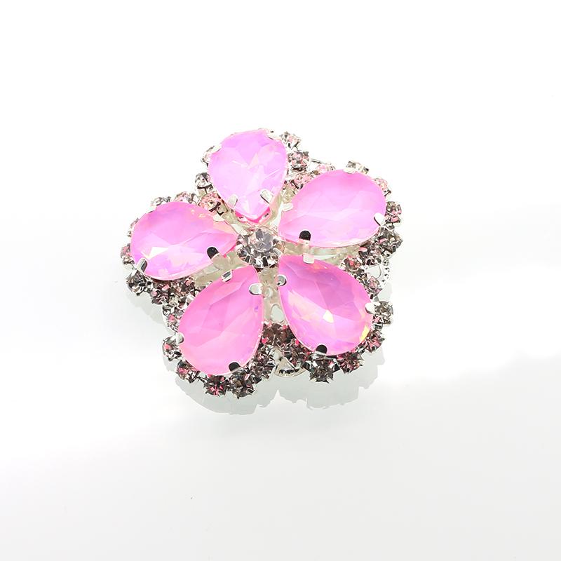 3Pcs/Lot33 * 35MM Flower Plate Button Water Diamond Flower Colored Coat Decoration Button DIY Hand Sewn Clothing Accessories