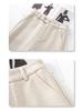 Women's Apricot Wool Wide-Leg & Narrow Straight-Leg Draping Casual Pants - New Autumn/Winter 2024 Collection