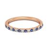 Blue Sapphire Eternity Band Ring - 925  Sterling Silver Rose Gold Vermeil